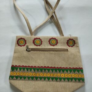 Jute jhola bag madhubani art