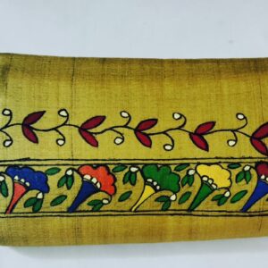 Golden color clutchBag Madhubani Painted Bag for women