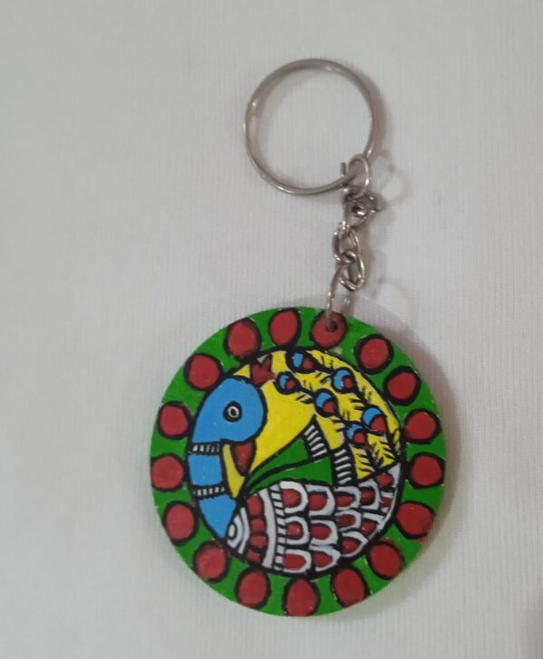 Madhubani painting key ring.