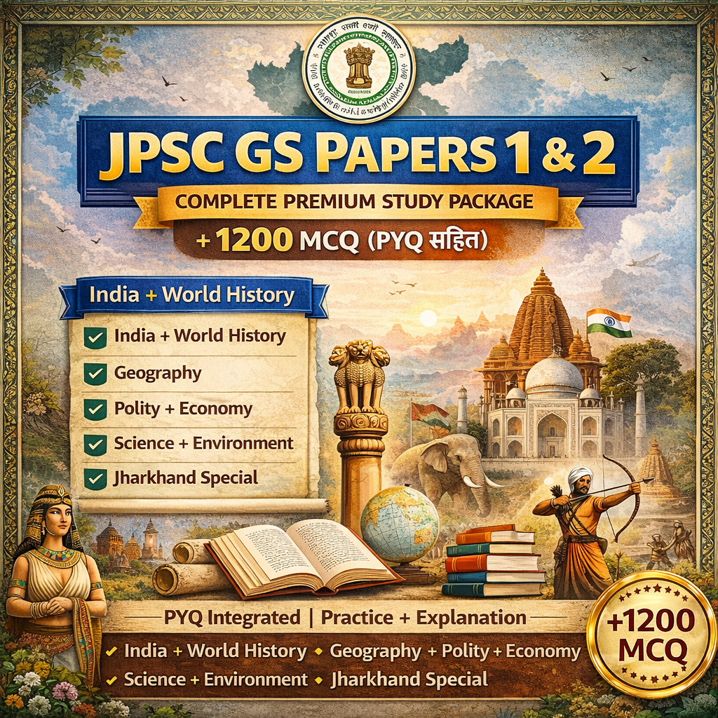 JPSC Prelims Quick Notes PDF | 1200+MCQ + PYQ
