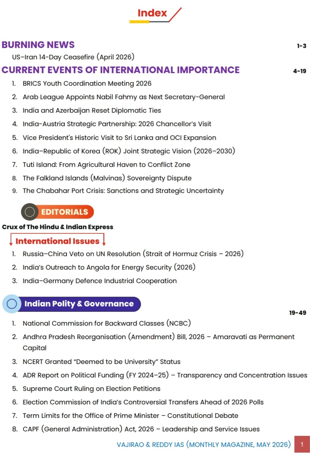 Vajirao and Reddy IAS Insights- Monthly current affairs magazines - Image 2