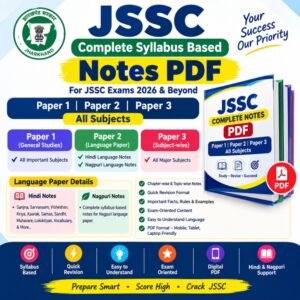 JSSC Complete Notes PDF 2026 | Paper 1, 2, 3